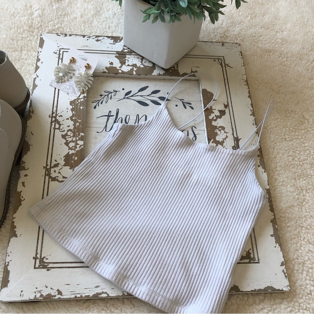 Gianni Bini Ribbed Crop Top SZ S